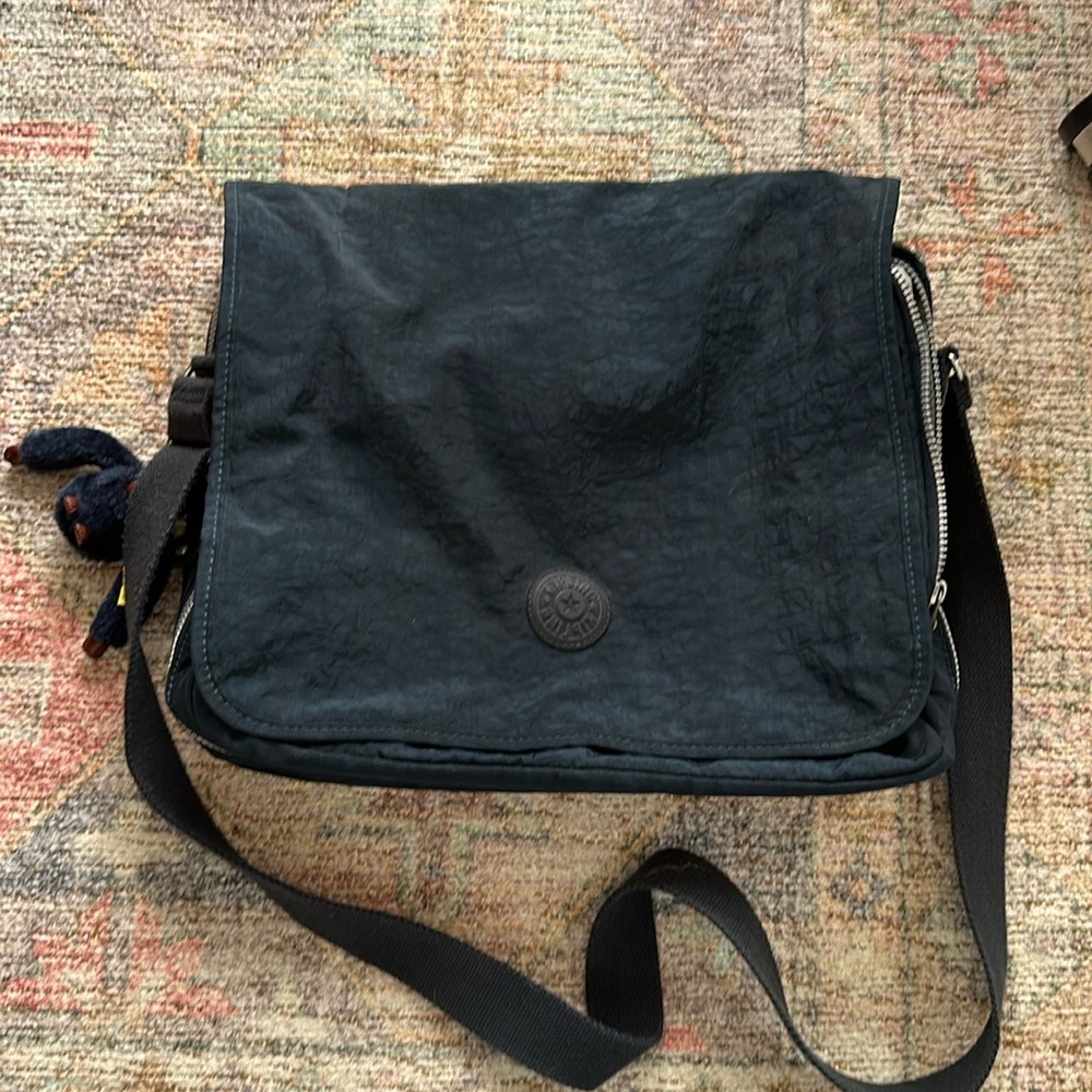 Navy blue Kipling hover messenger bag